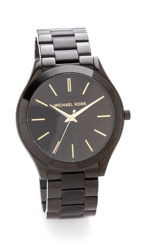 michael kors ladies black slim runway watch|Michael Kors Watch 250300.